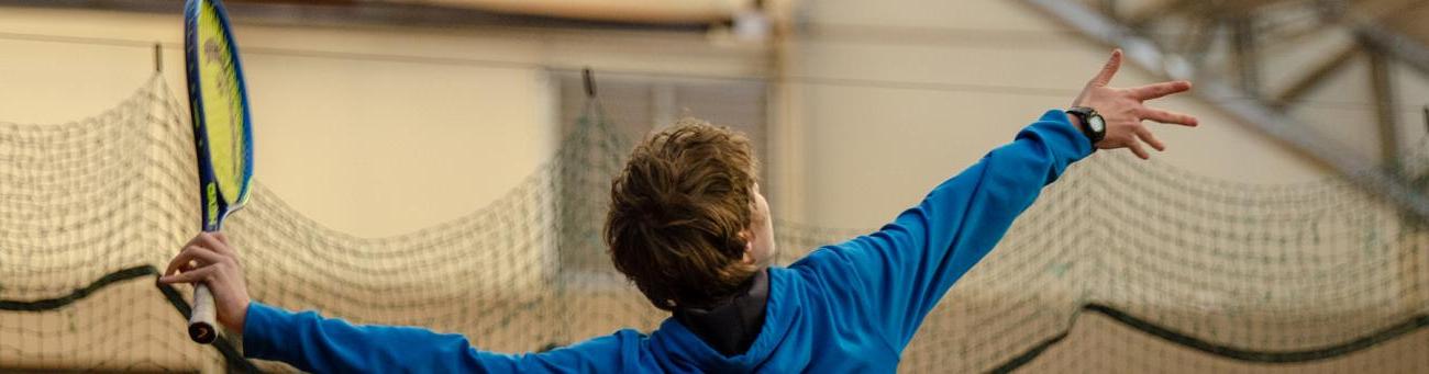 网球 player prepared to hit ball with racket